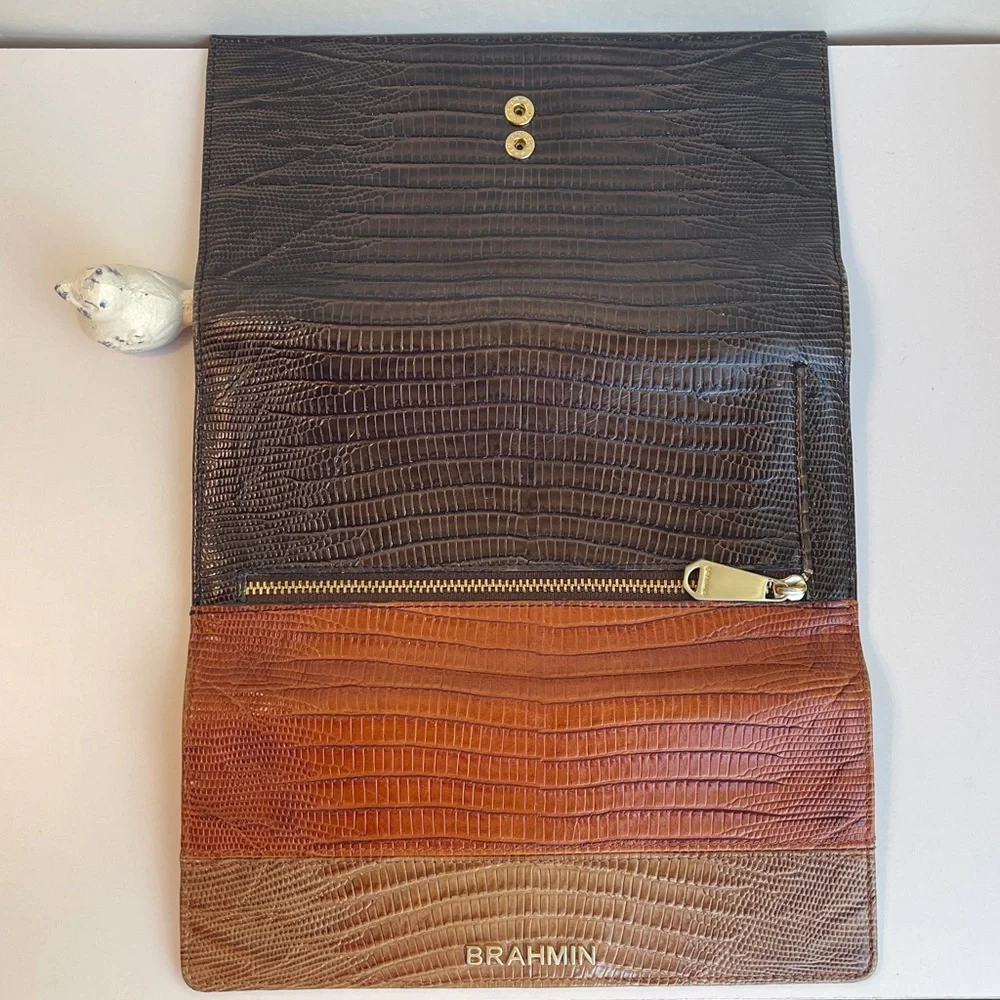Brahmin Vintage Italian Leather Trifold Wallet